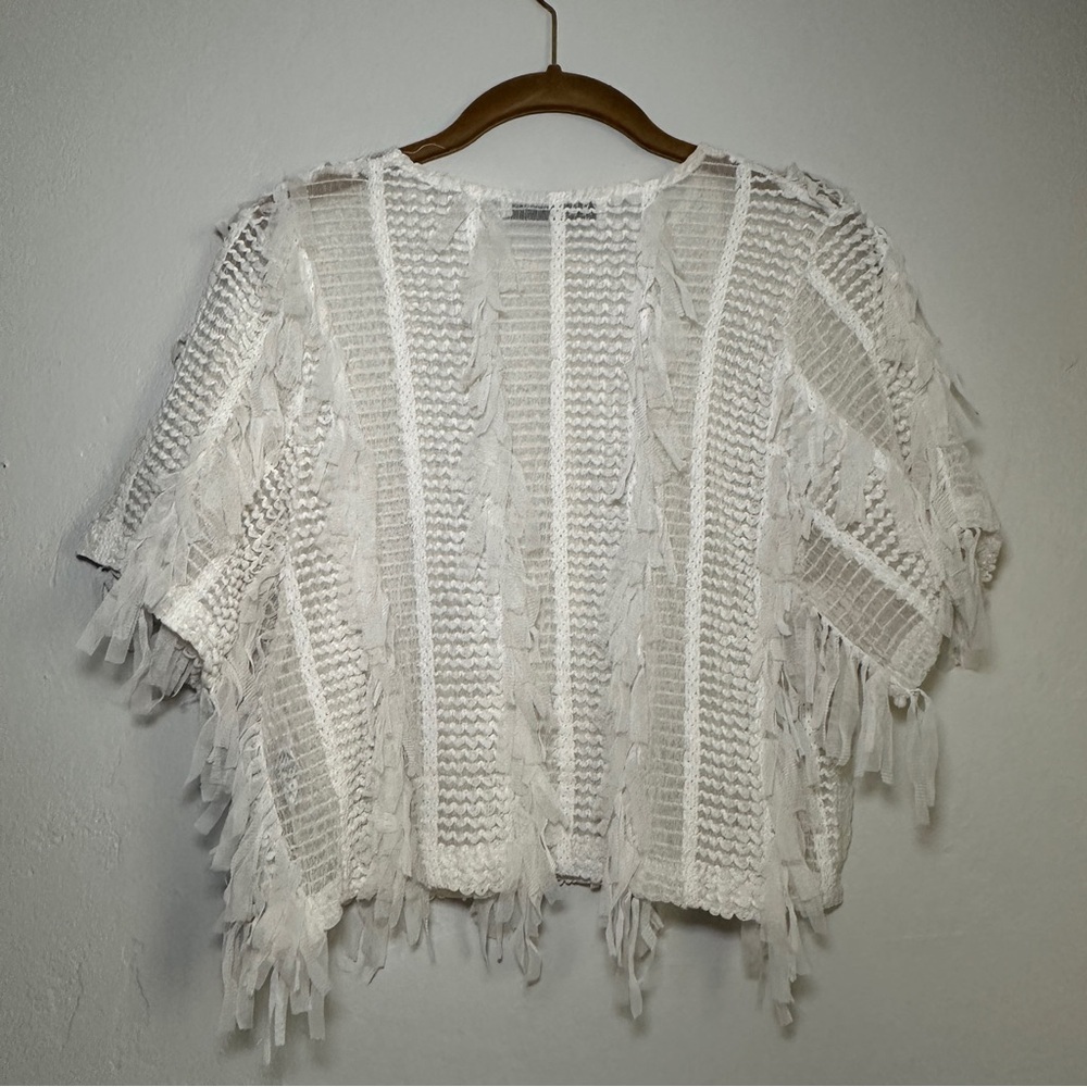 Zara Cream Textured Knit Top - Picture 4 of 4